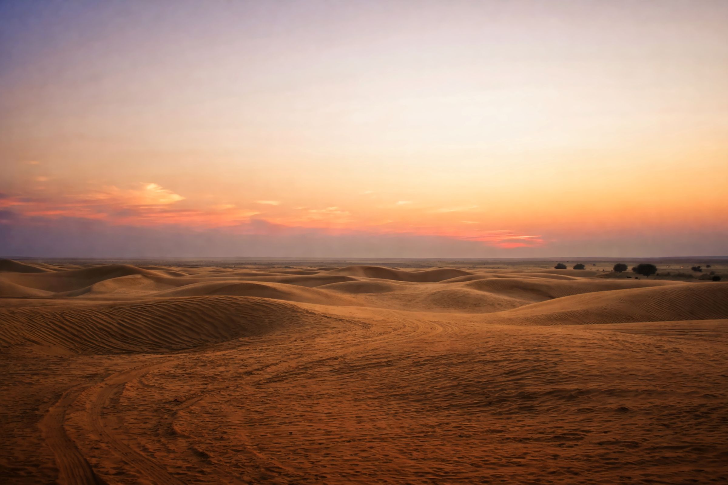 Thar desert dunes at sunset in Rajasthan