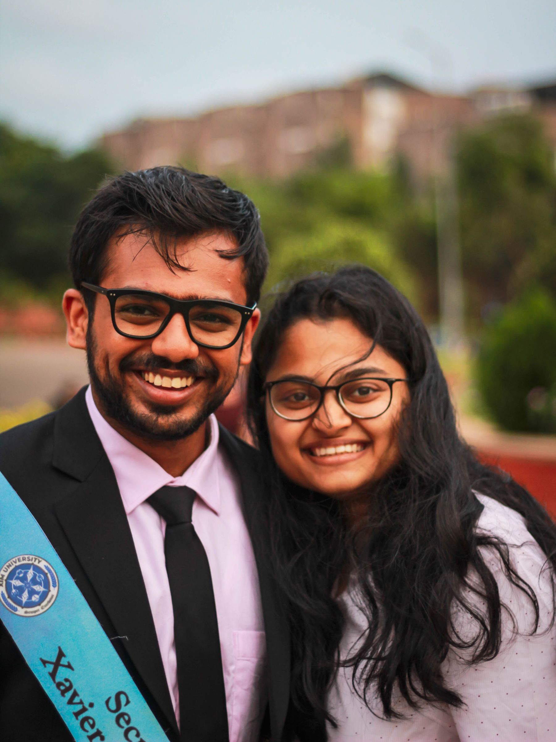 Smiling Indian students celebrating exam success